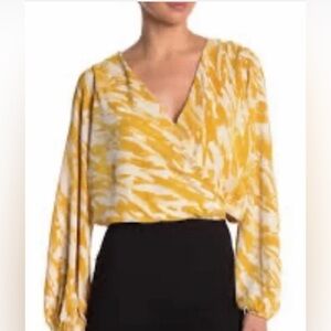 ASTR the Label Plissé Surplice Wrap Top – Mustard Paint
Size Small